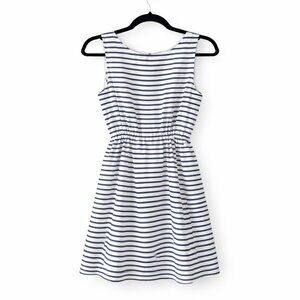 JCREW 100% Silk Sleeveless Mini Dress Navy/White Size 4